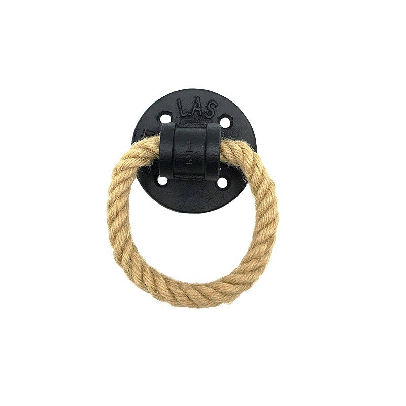 Boutons de tiroir Vintage en corde de chanvre, anneau de 1.26 pouces, noir Bronze, poignée de placard, quincaillerie de meubles, anneau de traction