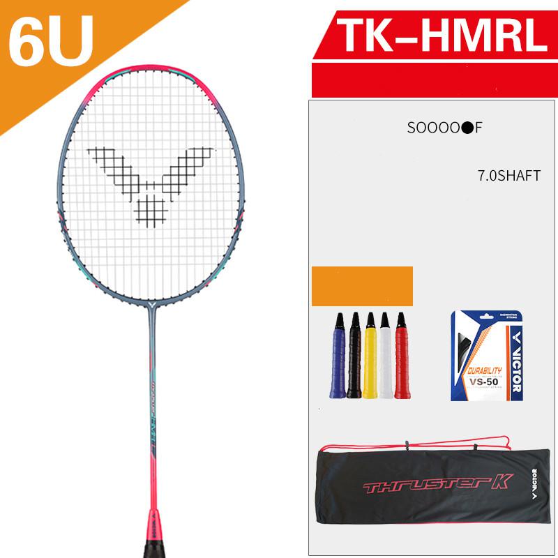 Somente raquete de badminton em 100% carbono, raquete de badminton com aderência livre, 73g, 6u, 5u, 4u, super leve: TK HMRL 6U