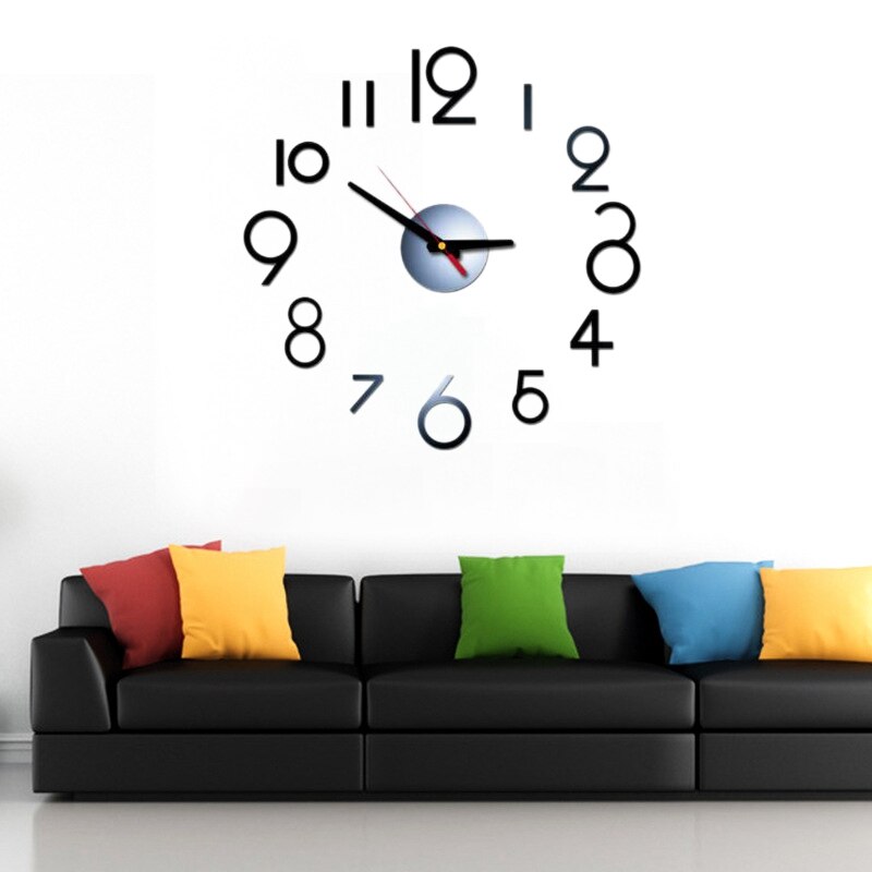 Wall Clock Acrylic 3D DIY Big Decorative Kitchen Clocks Acrylic Mirror Stickers Wall Clock Home Home Decor