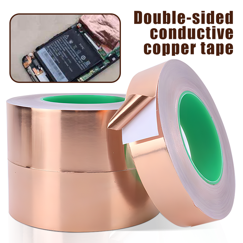 Cinta de lámina de cobre DIY con adhesivo conductor de doble cara, cinta adhesiva de reparación antiestática EMIA, cintas de reparación eléctrica de circuito