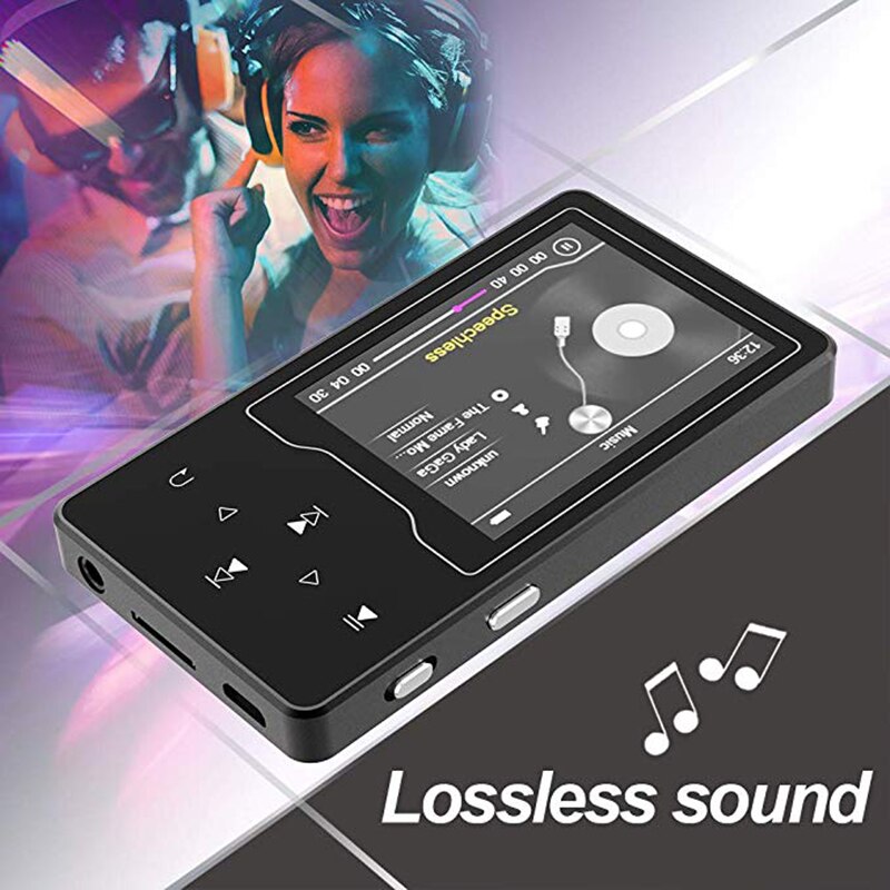 16GB Bluetooth4.0 MP4 Player Touch Button Ingebouwde Luidspreker 2.4 inch HD Groot Scherm met FM, Video, ondersteunt Sd-kaart tot 128GB