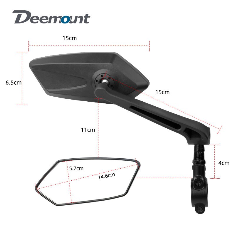Miroir de vue arrière de vélo, support métallique, montage latéral sur le guidon, réflecteur de vue arrière de Scooter électrique, Rotation pivotante, lentille réglable
