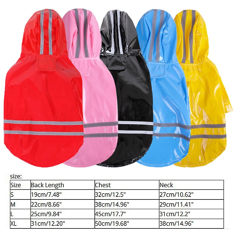 S-XL Puppy Pet Rain Coat Summer Hoody Waterproof Jackets PU Raincoat for Dogs Cats Apparel Clothes PetSupplies Outdoor