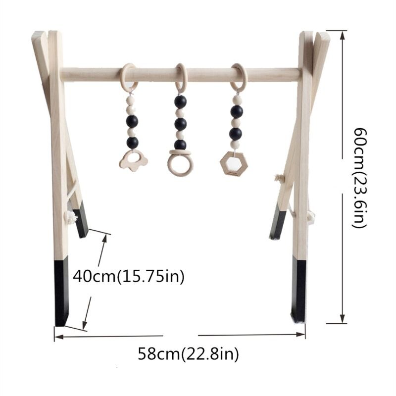 Nordic Stijl Baby Gym Spelen Kwekerij Zintuiglijke Ring-Pull Speelgoed Houten Frame Baby L9CD