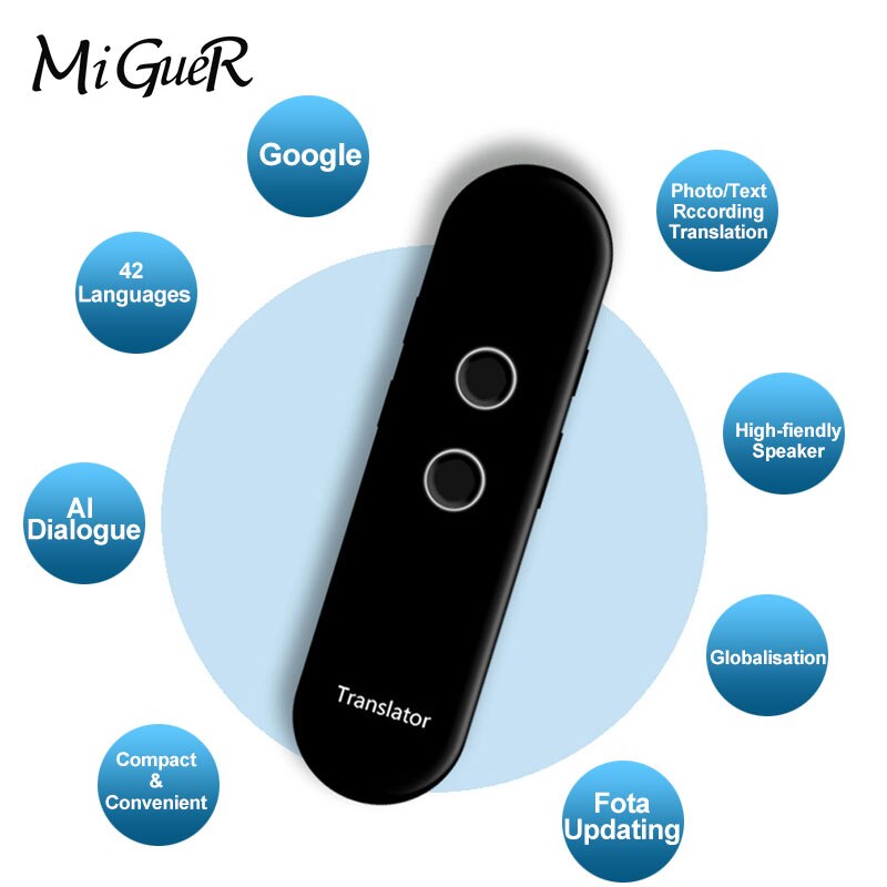 T4 Draagbare Mini Smart Ai Multi-Taal Vertaler Ondersteuning 42 Talen Intelligente Twee-weg Real Time Intercom Voice vertaler