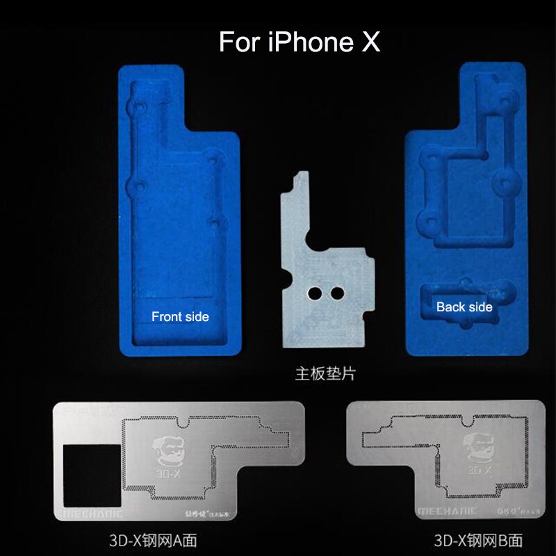 MECHANIC 3D BGA Reballing Stencil Kit Welding Template Intermediate Layer Steel Mesh Planted Tin Platform For IP X/XS/XS MAX