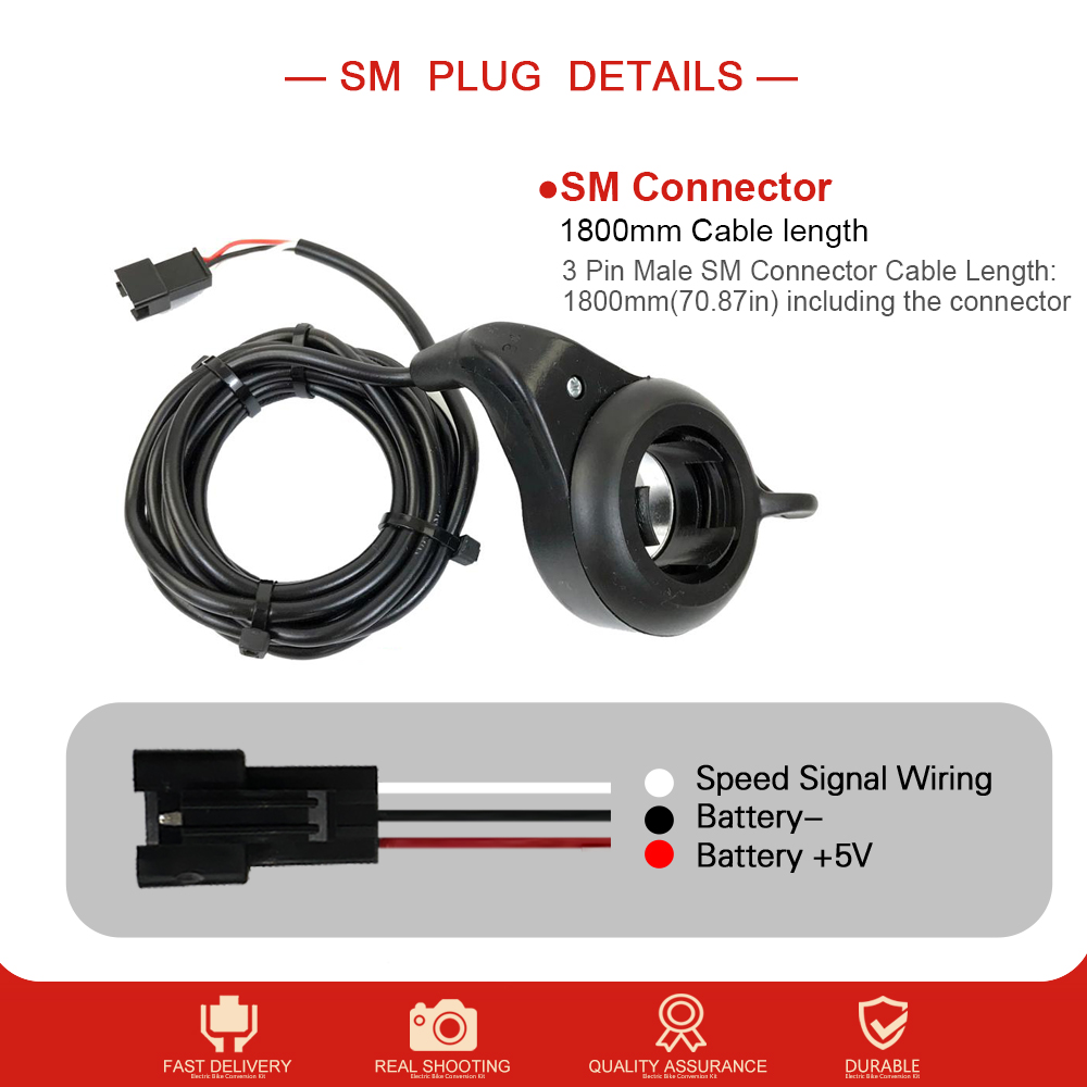 Ebike Thumb Throttle WUXING FT21X Finger Throttle with WP Plug for Scooter Electric Bike