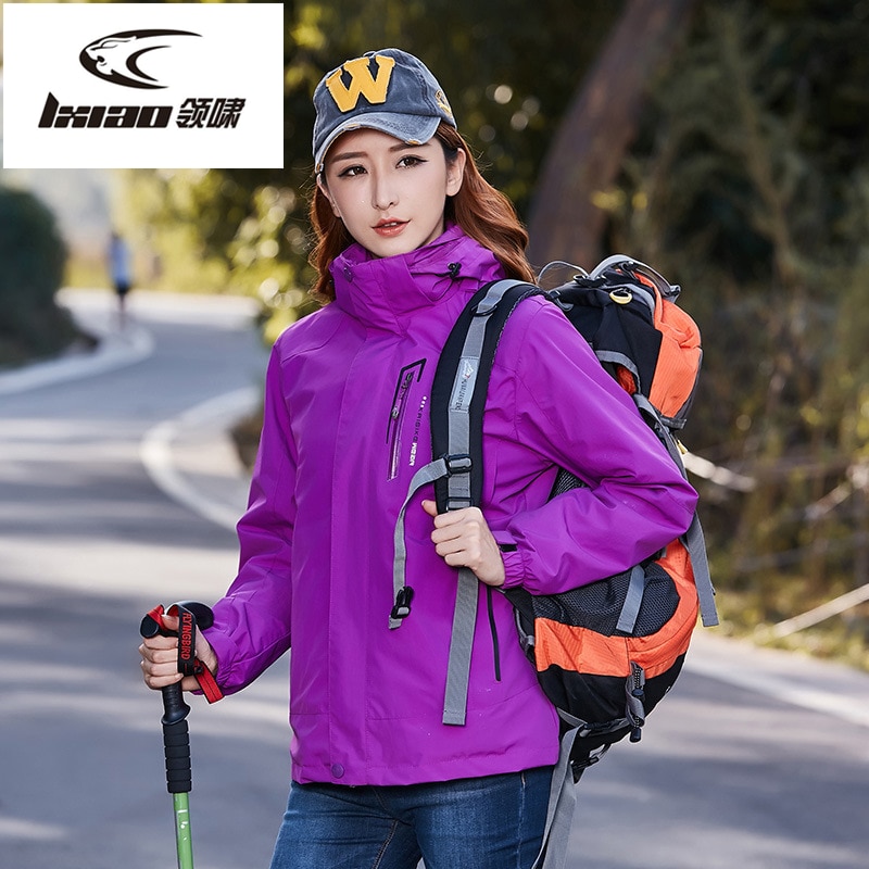Lxiao Twee Stuk Softshell Jas Vrouwen Winterjas Vrouwen Outdoor Waterdichte Jas Dikke Fleece Jassen Wandelen Vrouwelijke Jassen