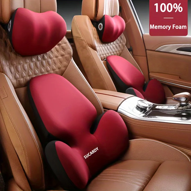 cojín para el cuello del coche, soporte Lumbar Universal para respaldo del coche, cojín para vehículo, cojín largo para coche, accesorios para coche