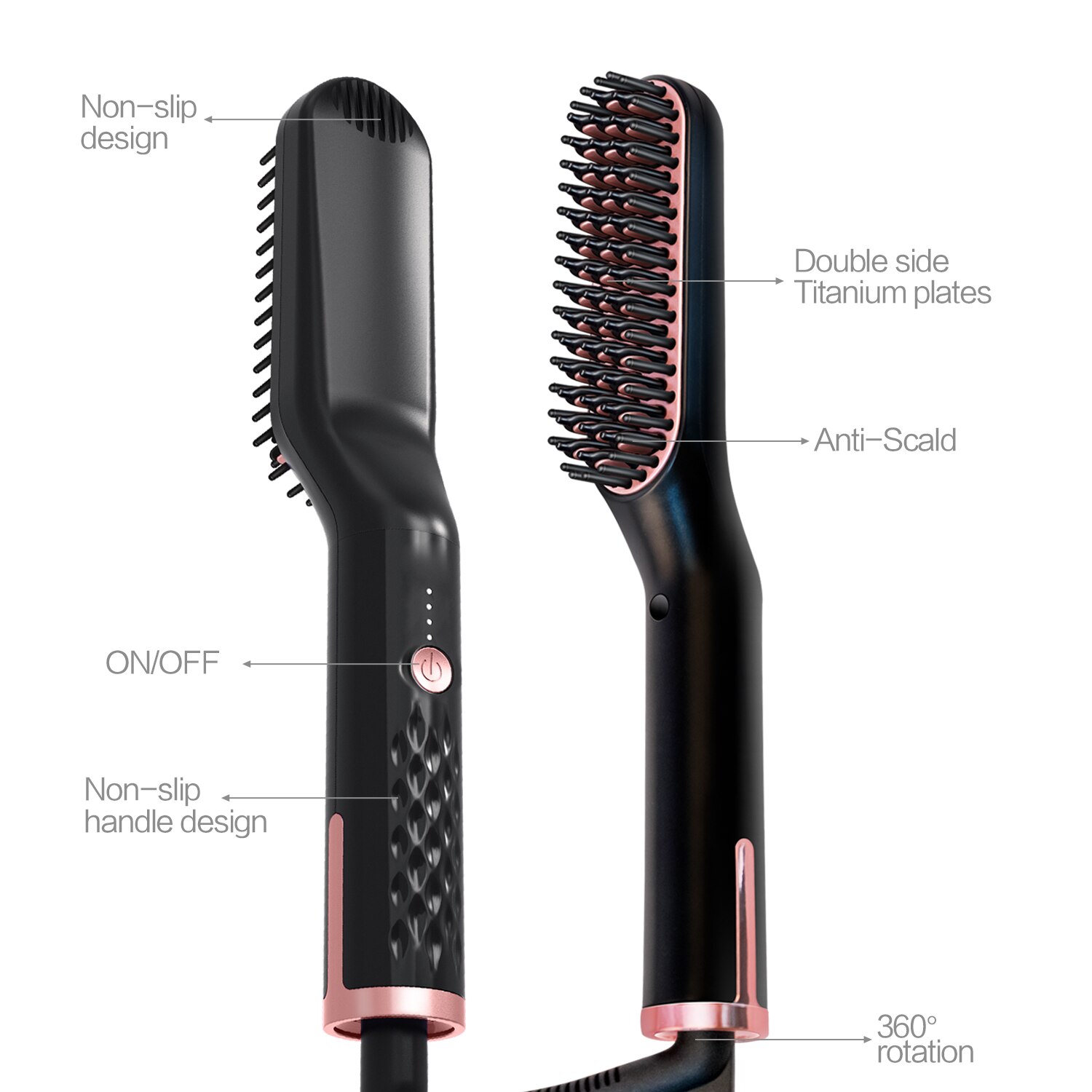 Upgrade Beard Straightener Multifunctional Hair Straightening Heated Comb Quick Hair Styler Anti-scald Straightening Irons