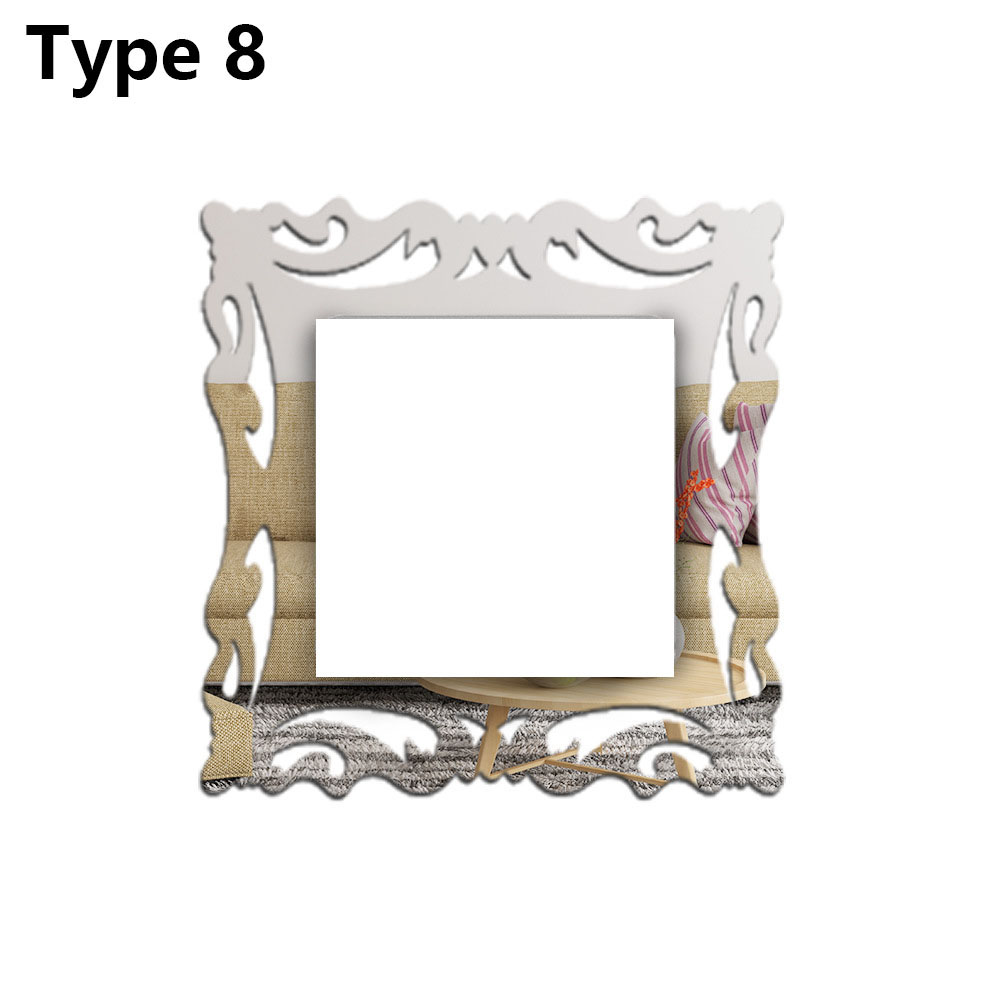 Mode Schakelaar Stickers Plug Base Framing Home Decor Woonkamer Ornament Zilveren Bloem Decal Fotolijst Spiegel Muur Artrt: 8