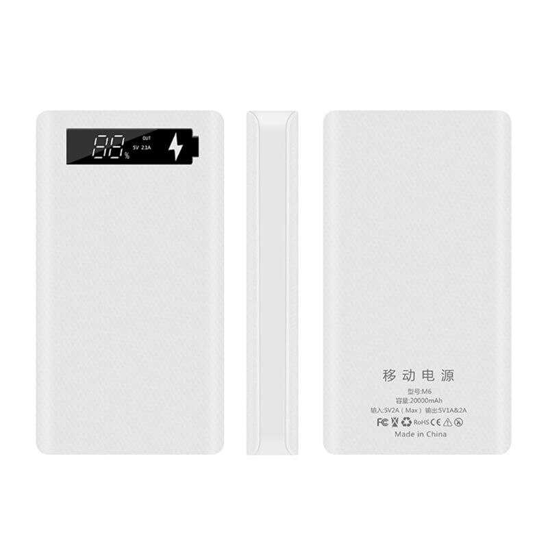 LCD Display DIY 6x18650 Battery Case Power Bank Shell Portable External Box without Battery Powerbank Protector