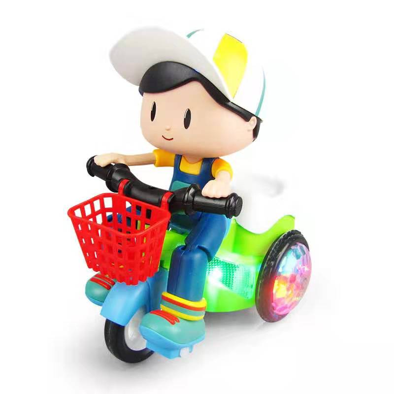 Børns stunt trehjulet cykel 360,  roterende musik og belysning elektrisk legetøj børnelegetøj: Dreng