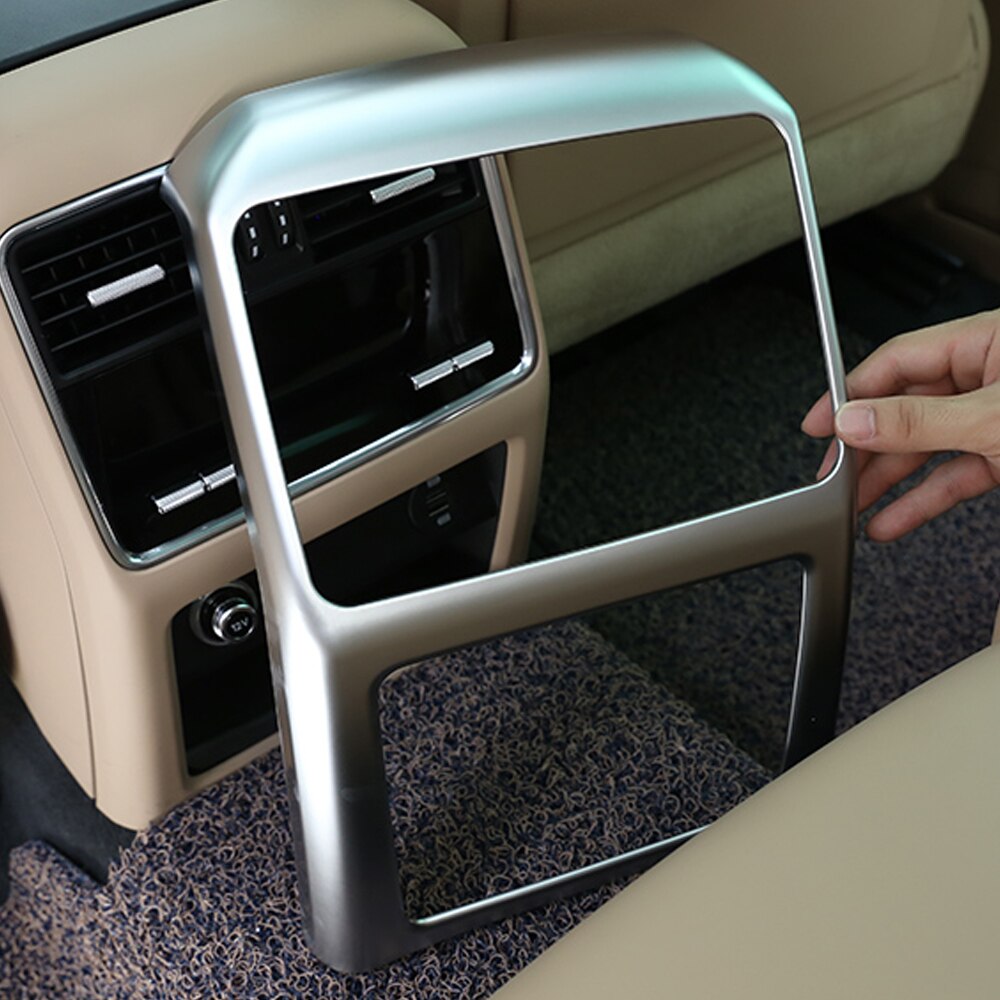 Accesorios de coche CarManGo asiento trasero salida de ventilación de aire trasera marco pegatina cubierta decoración Interior para Porsche Cayenne