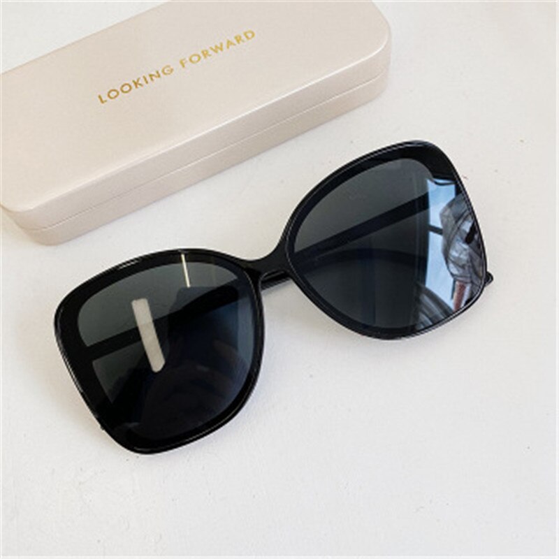 Yooske oversized ronde cat eye zonnebril dames heren vintage heldere gradiënt zonnebril retro brillen  uv400: Zwart