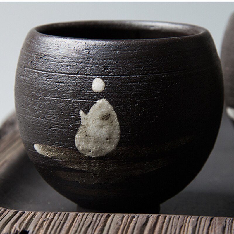 Zen Handgemachte Keramik Mönch Chinesische Tassen Schokolade Farbe Meditation Tee Tasse einstellen Teegeschirr Schüssel Für Tee Zeremonie Teetasse Kaffee Becher