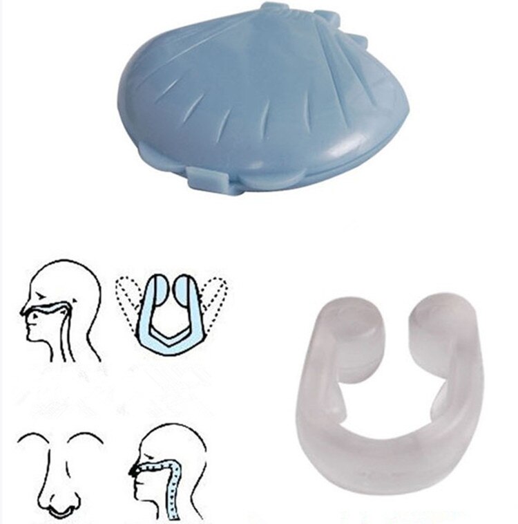 1 Pc Silicon Met Shell Slaaphulpmiddel Apparatuur Anti Snurken Ophouden Stopper Case Anti-Snurken Gratis Nose Clip gezondheid