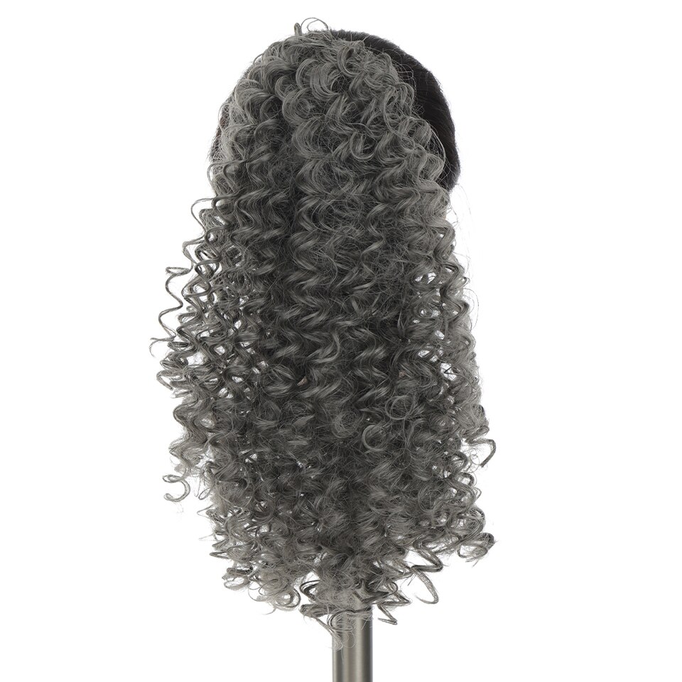 BUQI Drawstring Afro Curly Ponytail Synthetic Hair Bun Chignon Hairpiece For Women Clip in Hair Extension: 171-613