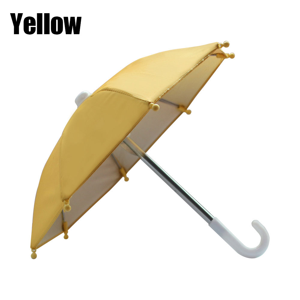 1 pièces support de téléphone pour moto Mini parasol parapluie accessoires de décoration de vélo accessoires de moto mobiles en Polyester: YELLOW