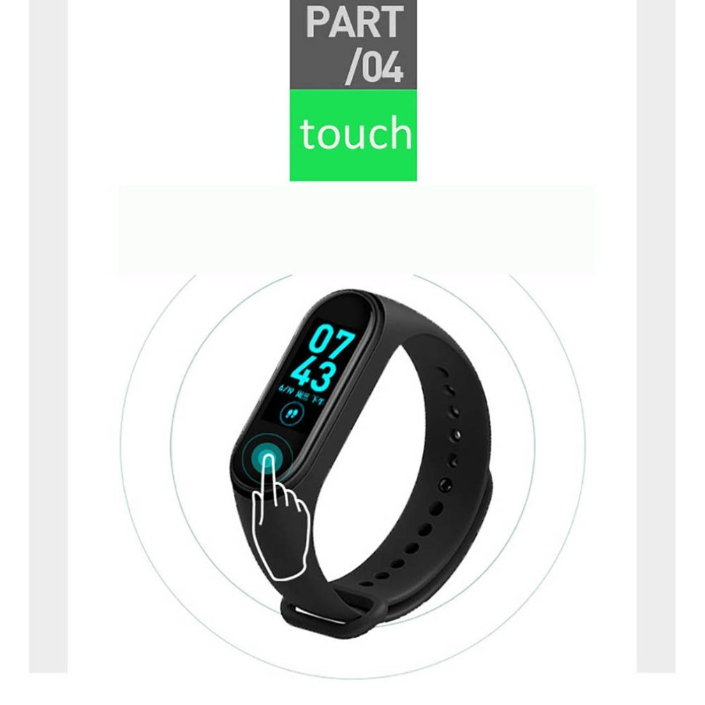 Pulsera inteligente M4 con Bluetooth, brazalete deportivo con control del ritmo cardíaco y de la presión sanguínea