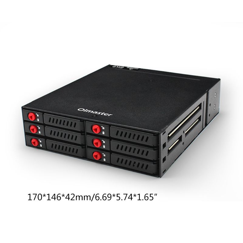 Mr -6601 6 bay harddisk kabinet rack datalagring til 2.5 tommer sata ssd hdd hjem backup computer sag dækning