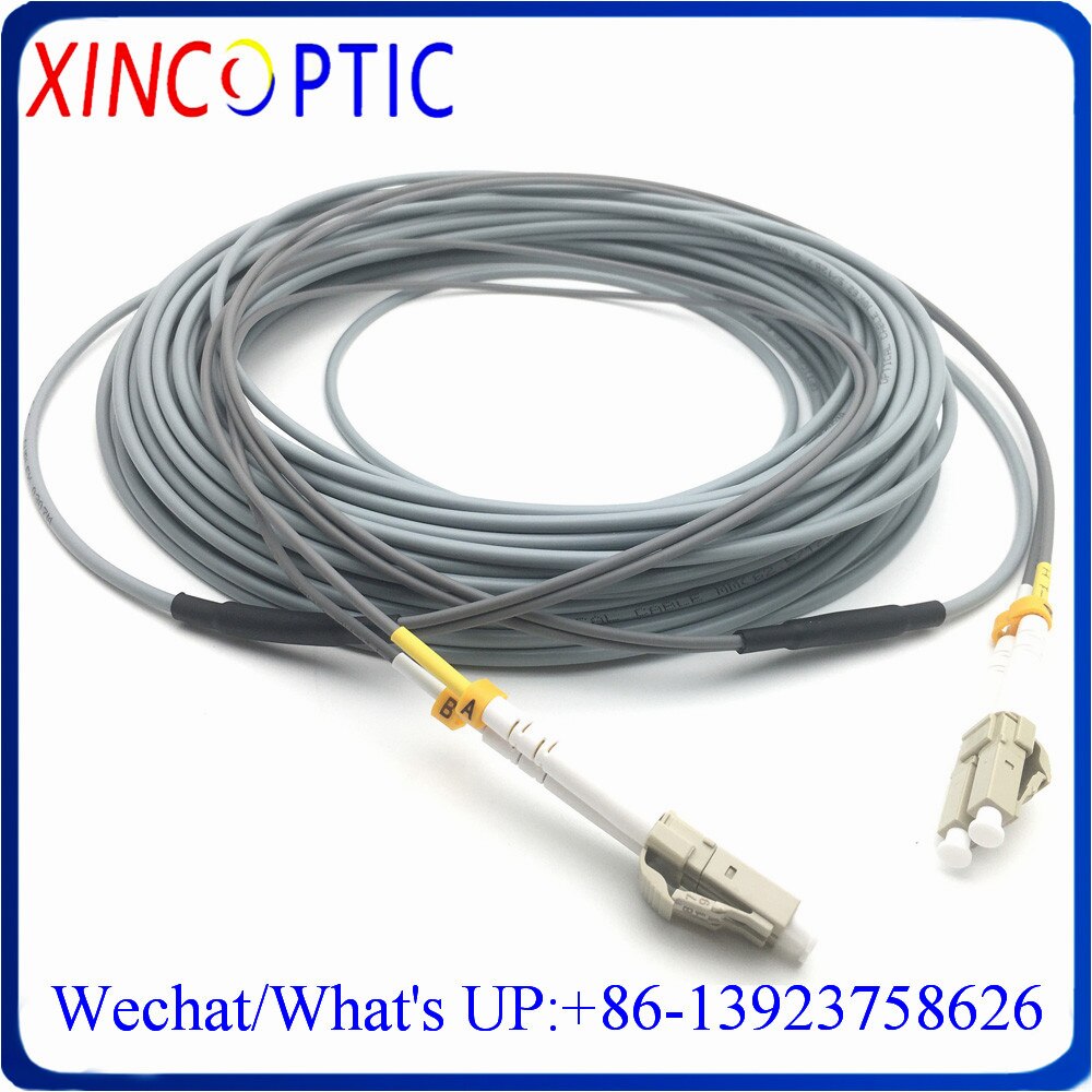 5/10/15/20M MM OM2 50/125 3.0mm Duplex LC-LC Twin Armored Fiber Cable,LCUPC to LCPC Armoured Fiber Optic Patch Cord Cable Jumper