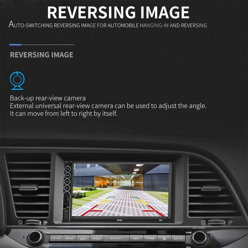 Double Din 7 pouces voiture FM Radio MP5 lecteur, appuyez sur Sn In-Dash stéréo voiture o système Autoradio avec Bluetooth mains libres, Rea