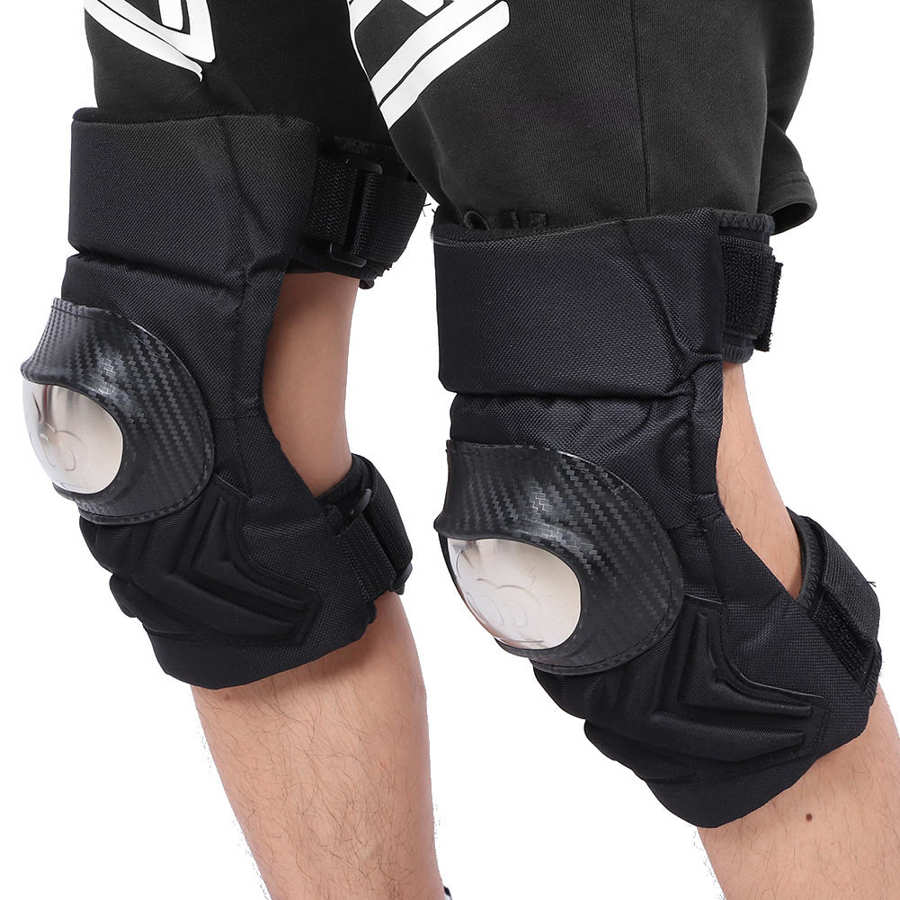 Kneepad 2Pcs Rvs Kneepad Verstelbare Knie Protector Outdoor Sport Beschermende Kleding Voor Motorrijden
