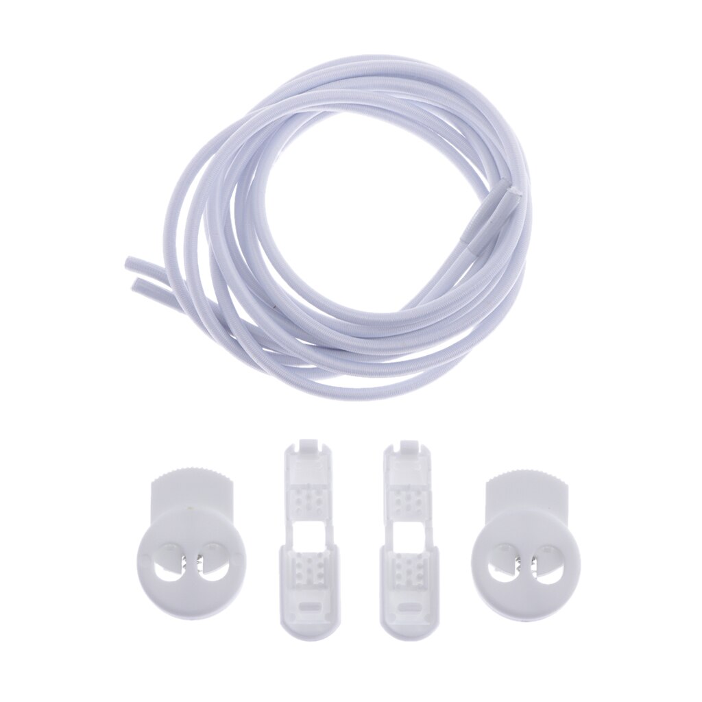 Stretching Lock Lace Elastische Schoenveters Lock Veters Geen Stropdas Triathlon Running Jogging Reflecterende Schoen Kant: White