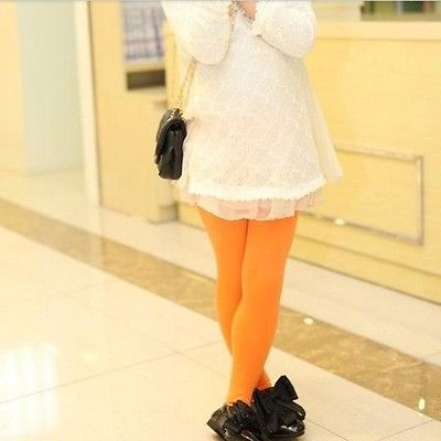 7 colors girl pure color girls Toddler classic Tight 5-10 Years children trousers baby kids Tights: Orange