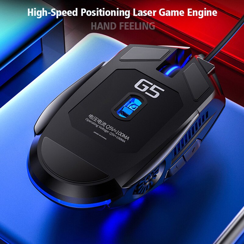 ANKNDO Gaming Mouse for Computer pc Wired USB Mouse Gamer laptop LED Backlight Silent Mause 4 Level DPI 6 Button Game Mice