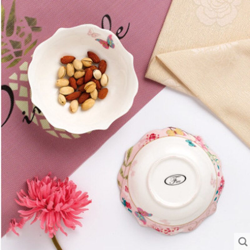European Style Lace Dinner Plate Fruit Plate Ceramic Tableware Plate Western Food Steak Plate Soup Bowl Food Container