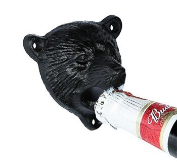 Stile Vintage Cast di Ferro di Disegno Dell'orso di Birra Soda Bottle Opener Top Tappo di Bottiglia Apri di Parete di Vetro Da Cucina Durevole Bar Apribottiglie strumenti: Default Title