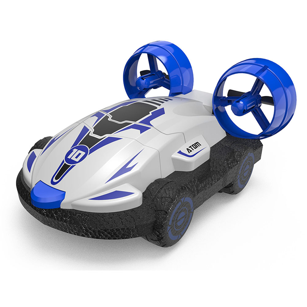 Amphibious Remote Control Car Two In One Water And Land Drift U-Turn Hovercraft Model Tail Thrust Electric Toys: WHITE