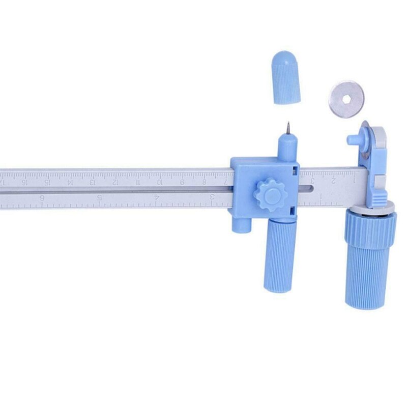 Cortador de brújula giratorio ajustable 20mm-180mm DIY cortador de círculos con cuchillas para costura de Patchwork de papel