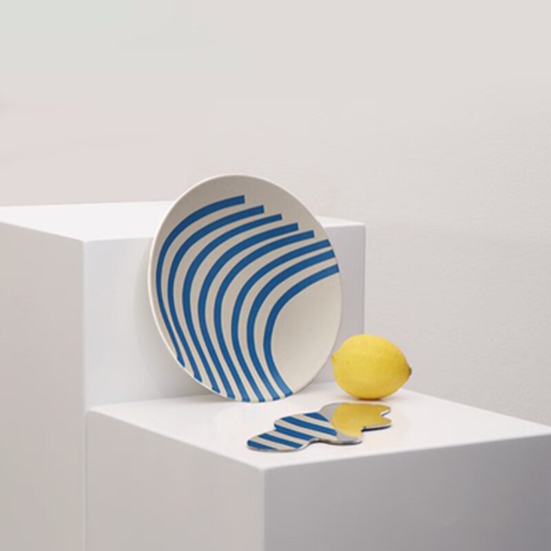 Piatti creativi dipinti a mano piatto da picnic piatto da frutta fibra di bambù contenitore per alimenti per la casa piatto da pranzo ciotola di riso stoviglie per bambini: E