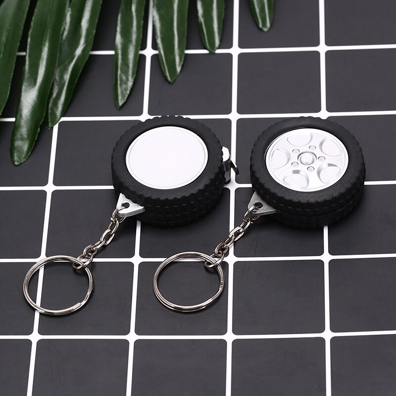 Ew Mini Retractable Tape Measure Ruler Auto Parts Model Thicker Wheel Tyre Tire Keychain Woodworking