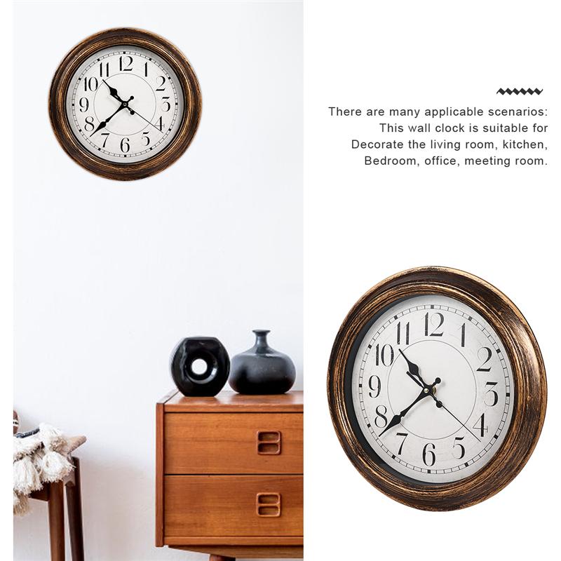 1Pc Retro Clock Decoration Nordic Style Wall Clock Household Hanging Clock