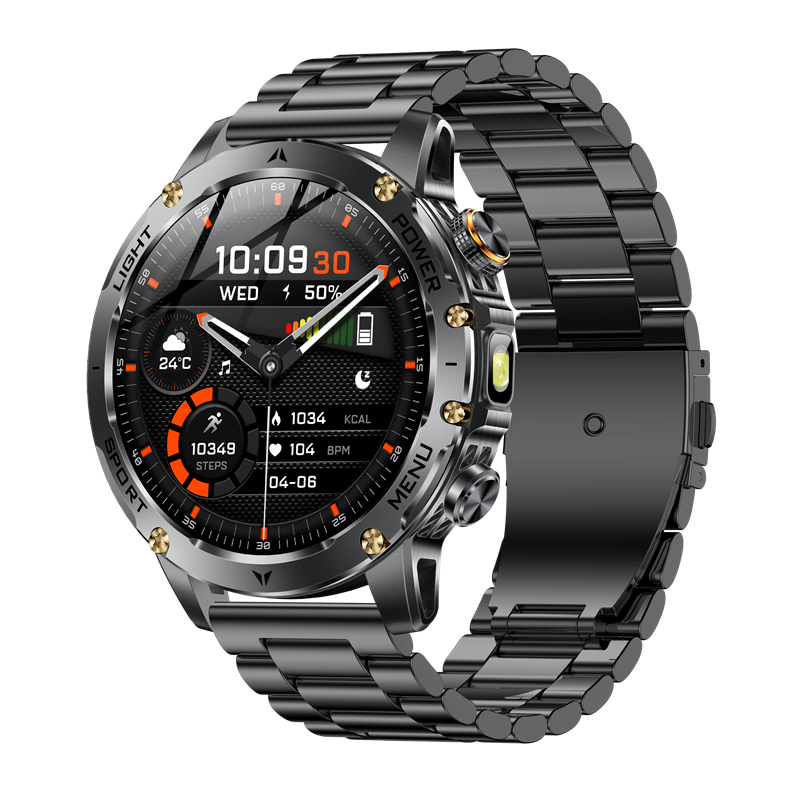 Męnarty Smartwatch na wolnym powietrzu AK87 Latarka Multifunkcyjny naganiacz zwierza zdatność Połączenia Bluetooth Duża Bateria 1000mAh Smartwatch