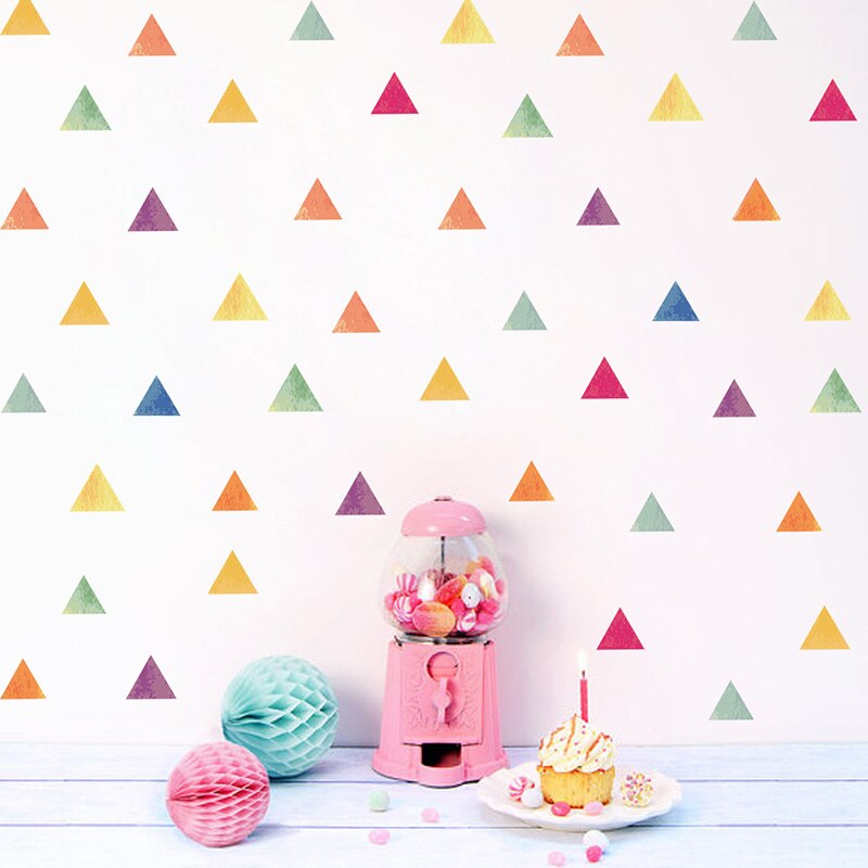 wall stickers for kids rooms Triangles Baby Nursery Home Decor Children Room Wall Sticker Mural Wallpaper Easy Wall Art Bedroom