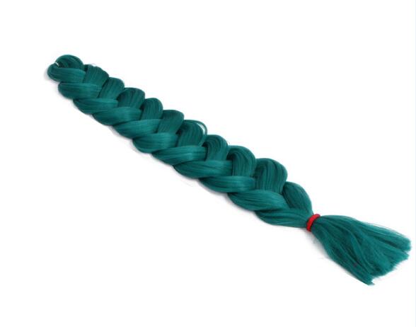 Crochet Braiding Hair one piece 82 inch Synthetic Braiding Hair 165g/piece pure color Jumbo Braid Hair Extensions: Green