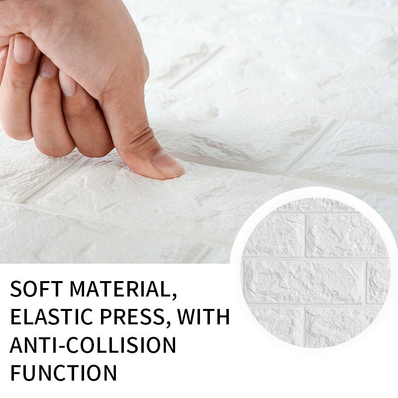 20pcs Self-adhesive TV Background Wall brick Pattern Wallpaper Bedroom Stereo Wall Sticker Anti-collision Waterproof Wallpaper