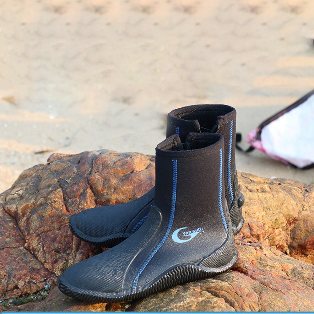 YONSUB 5MM neoprene subacqueo vulcanizzazione stivali da immersione superiori alti antiscivolo stivali da immersione per adulti pinne calde scarpe da pesca subacquea