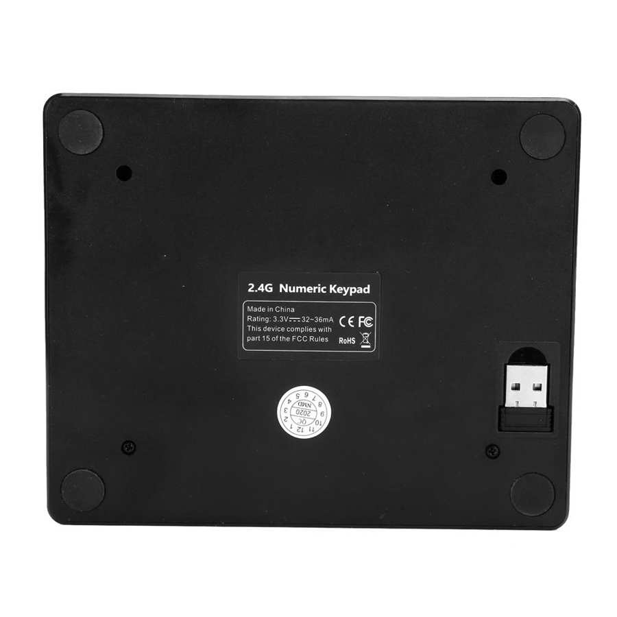 2.4G Wireless Number Pad Portable Mini Numeric Keypad 35 Keys Ultra Slim Keypad for Laptop Computer