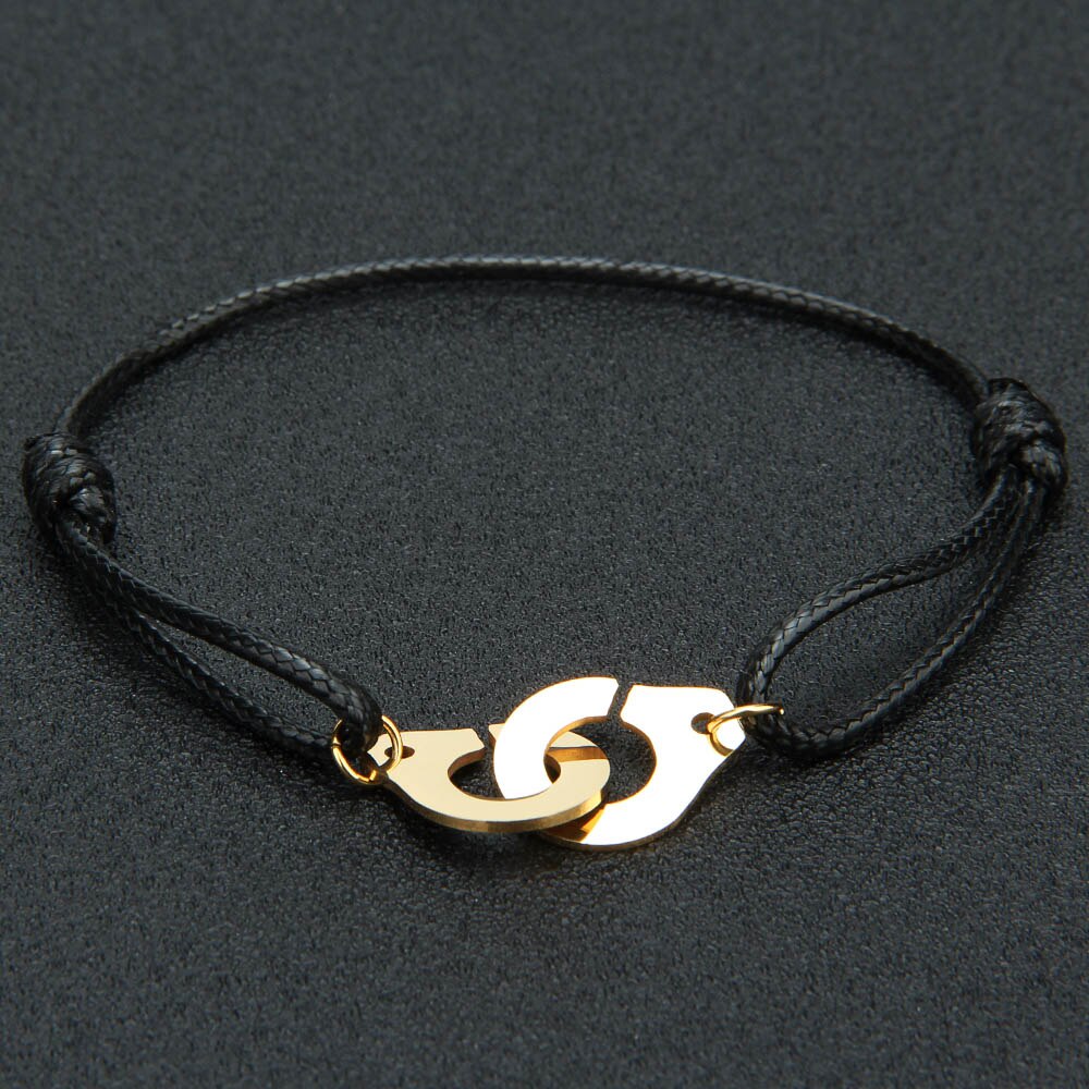 ZG Handcuff Rope Bracelet For Women Mens Bracelets Stainless Steel couple bracelet Jewelry: gold