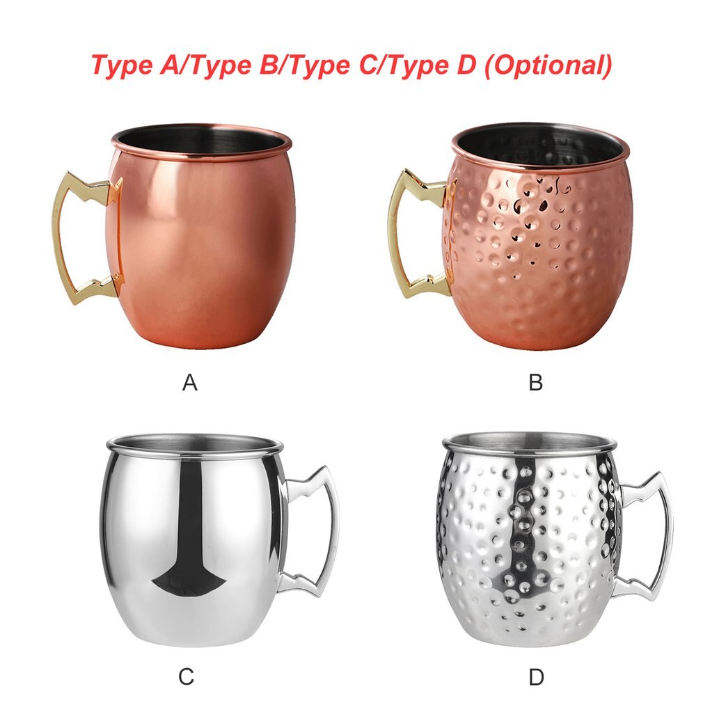 Moskva mulmugg 304 rostfritt livsmedelssäkert cocktailkopp handgjord hamrad kopparpläterad kopp 550ml drickmugg