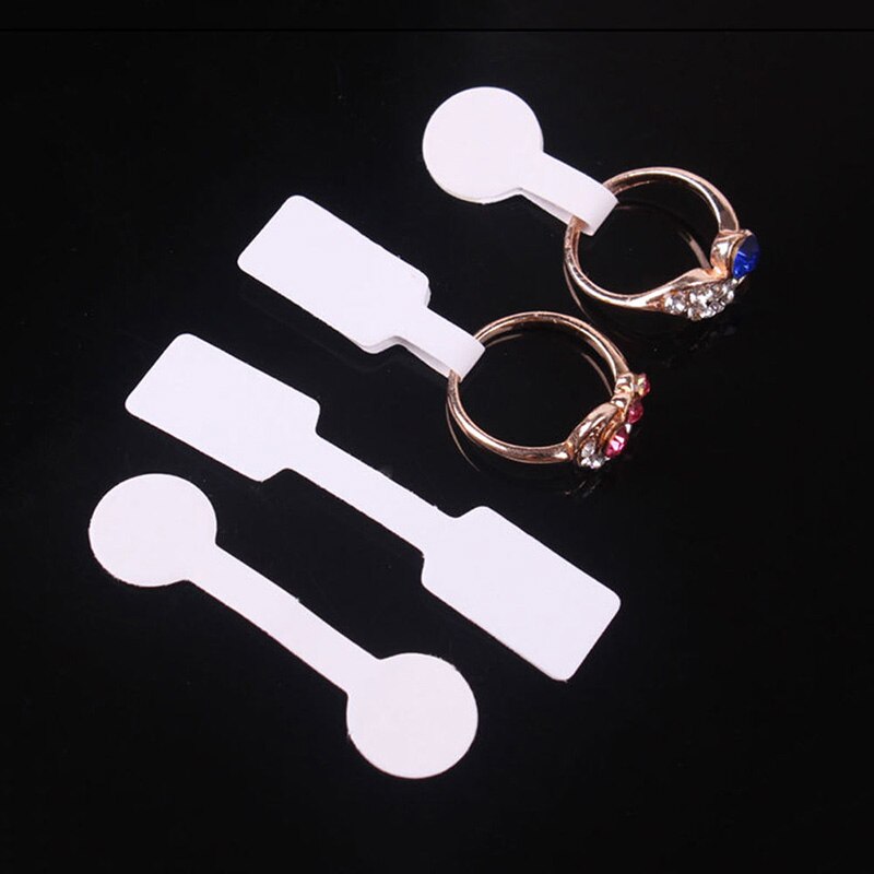 100Pcs Necklace Bracelet Ring Labels White Blank Price Tag Square Round Heads Paper Labels Sticker Jewelry Display Card Labels