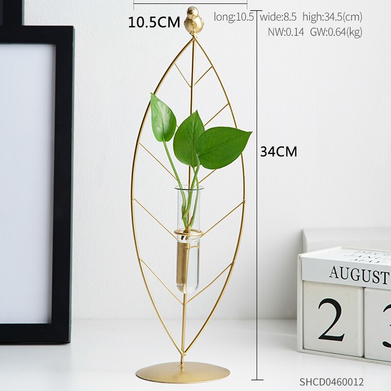 Pohjoismainen sisustus kodin lasi maljakko istutuspöytä geometrinen terraario pöytä työpöytä hydroponics kasvi bonsai kukkaruukku kodin sisustus: Iso lehtimaljakko