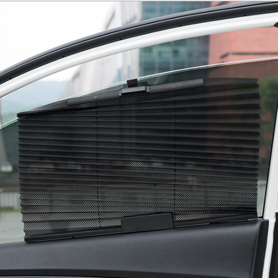 Gfoloza 1 Pcs Auto Gordijn Intrekbare Ademend Automobiel Auto Side Window Blinds Zonnescherm Cover Zwart Grijs Beige