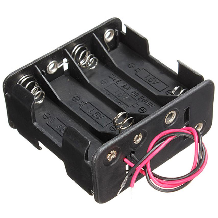 HL 1 St 8 AA 2A Batterij 12 V Clip Houder Zwart Box Case met Wire Leads MAY8